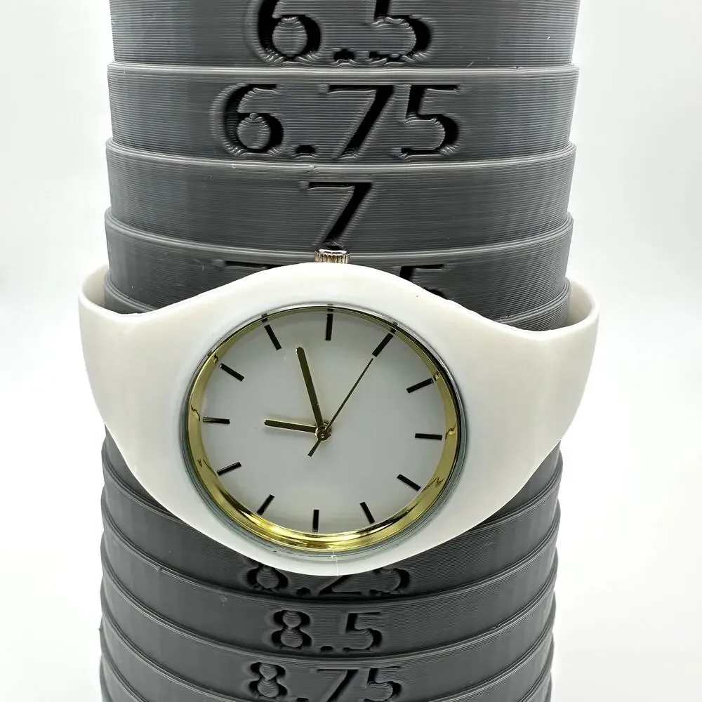 White Silicone Quartz Analog Watch Gold-Tone Accents